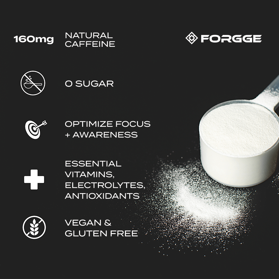 Forgge energy drink no sugar with caffeine for focus, energy and awareness